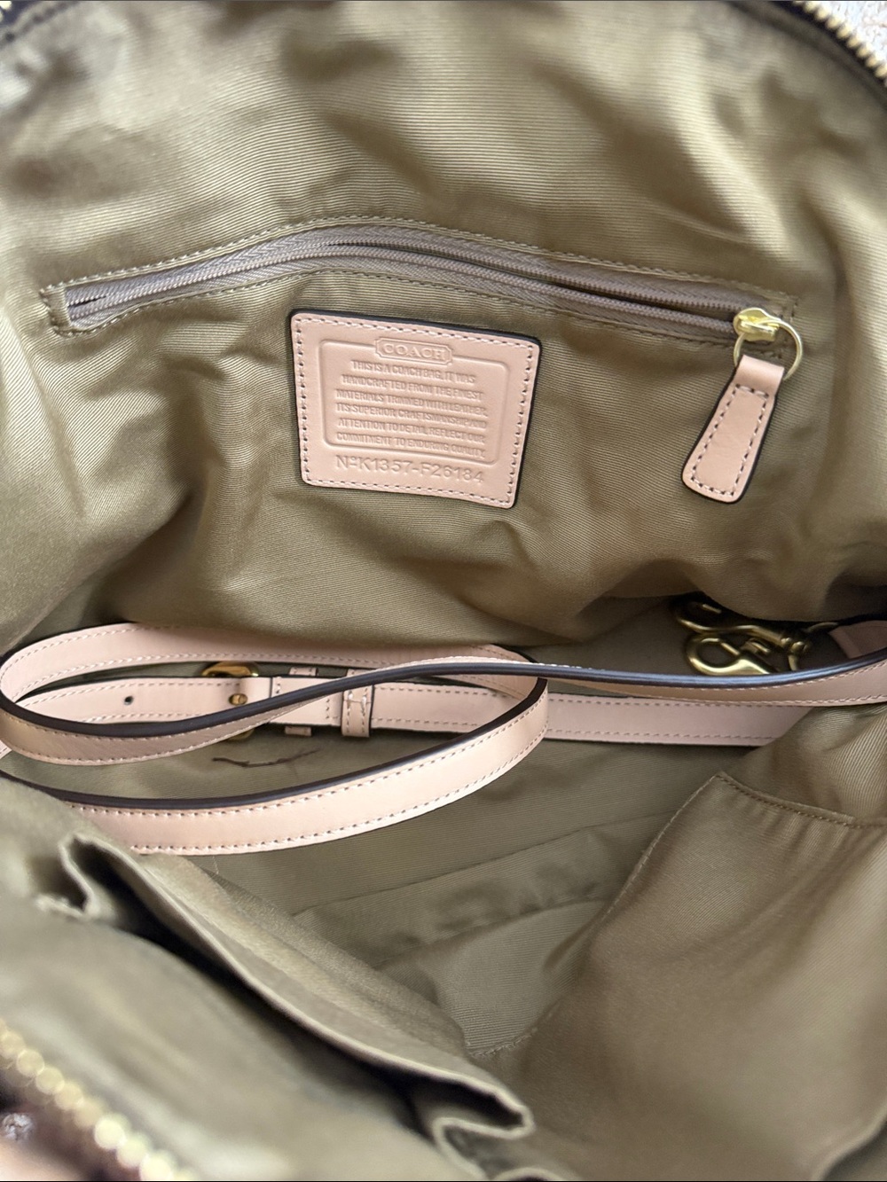 Coach Cora dome Dark Brown Signature Satchel with Light Tan Trim - Picture 3 of 3